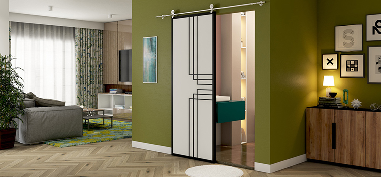 sliding bathroom door installation in Parkway